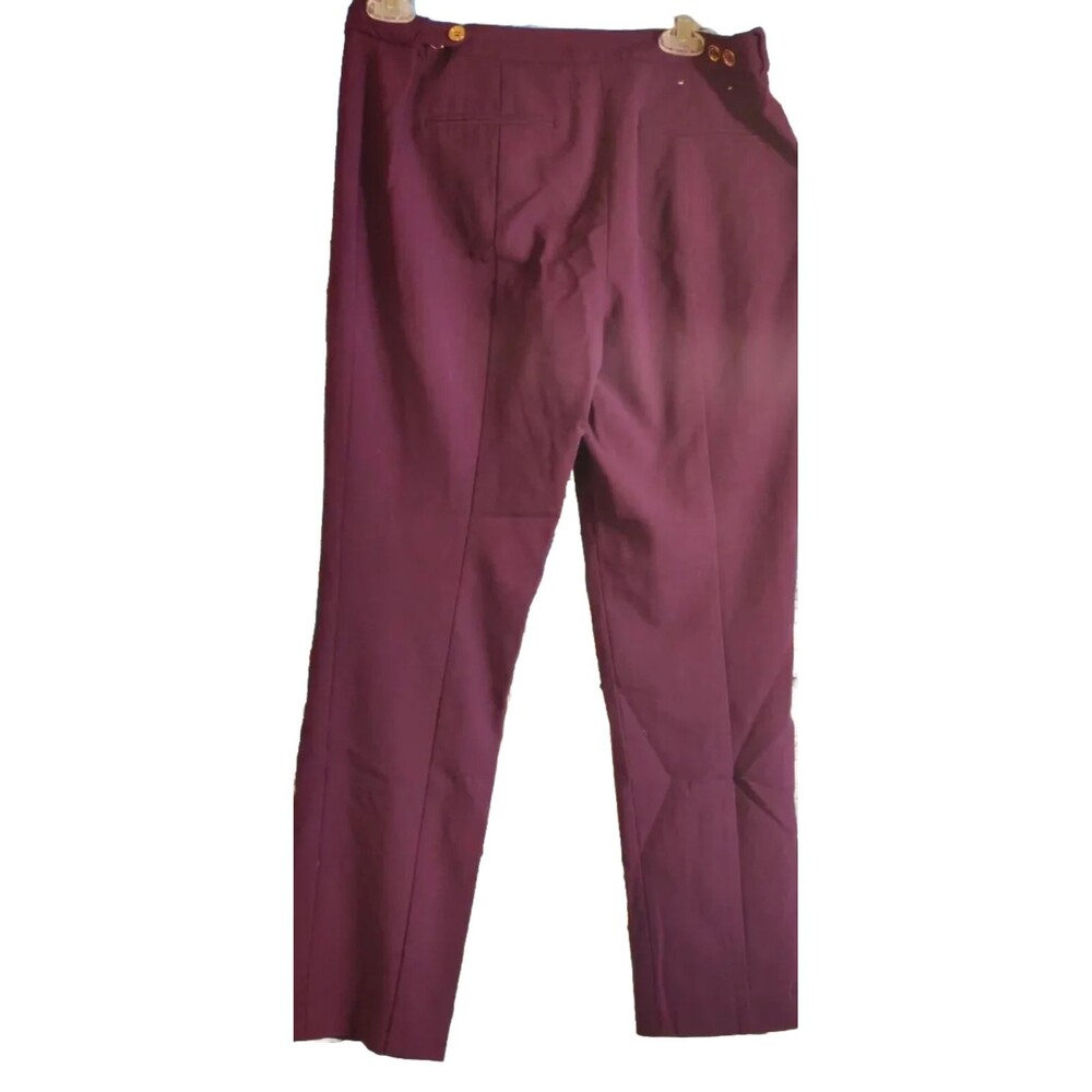 Calvin Klein Highline Tapered Ankle Womens Size P Petite Purple Mid Rise Pants